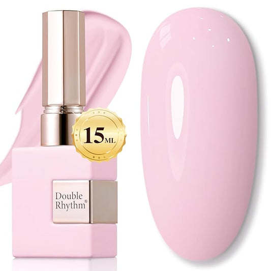 Double Rhythm 15ML Gel Nail Polish Pure Sheer Same Color Same Bottle Soak Off Gel Polish Art Manicure Salon DIY at Home for Women (Creamy Pink-A1389)