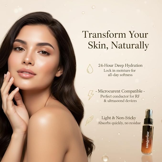 Microcurrent Gel for face moisturising and skincare facial Hydrating solution with gold foil, hylurionic acid, Vit B3,E and alovera Juice