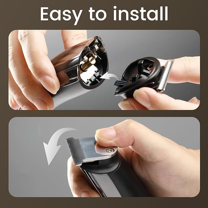 SHPAVVER Beard Trimmer for Men: Professional Barber Hair Clippers - 12-in-1 Cordless Grooming Kit - Waterproof Electric Razor with Turbo Speed & Precision Blades