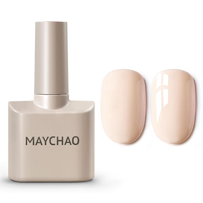 MAYCHAO 15ML Peach Nude Gel Nail Polish 1Pc Nude Pink Gel Polish Soak Off UV LED Nail Polish Nail Art Starter Manicure Salon DIY at Home, 0.5 OZ