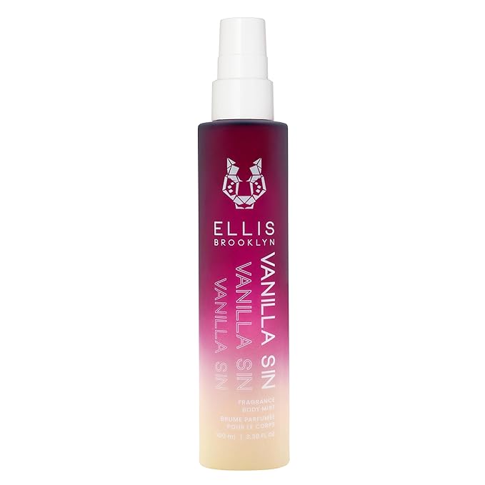 Ellis Brooklyn VANILLA SIN Hair And Body Fragrance Mist - Gourmand Perfume Mist with Black Cherry, Fresh Freesia, & Bourbon Vanilla, Vegan Perfume Made In The USA,100ml, 3.38 Fl Oz
