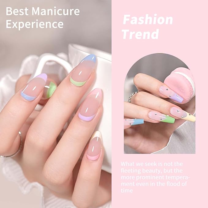JR 9pcs 15ml Gel Nail Polish Set Macaron Color Light Red Pink Nude Gel Polish Kit UV LED Soak Off Polish Home DIY Gel Polish Set
