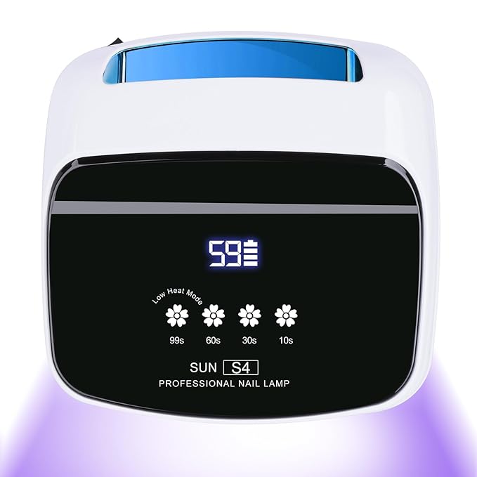 Cordless Nail Lamp, 288W Professional Blue Nail Lamp 8 Hours Super Long-Lasting 66Pcs Beads Automatic Sensor Rechargeable for Nail Art at Home and in Salons