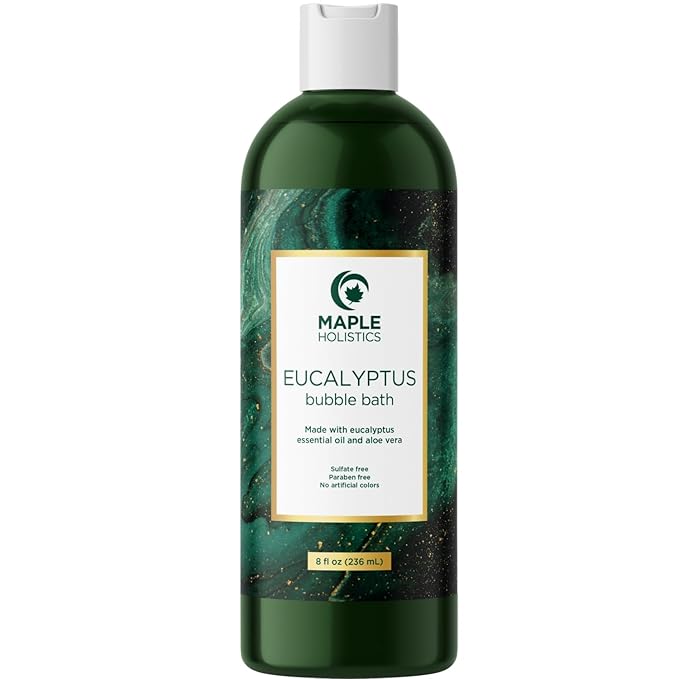Premium Eucalyptus Bubble Bath Soap - Sulfate Free Adult Bubble Bath for Women and Men with Relaxing Essential Oils with Vitamin E - Foaming Bath Oil for Dry Skin Featuring Aromatherapy Oils