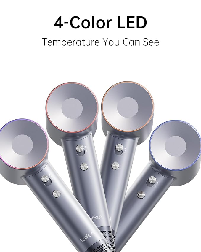 Laifen Swift Special Hair Dryer, High Speed 200M Ionic Blow Dryer with 110, 000 RPM Brushless Motor for Fast Drying, Low Noise, Hairdryer with Magnetic Nozzles