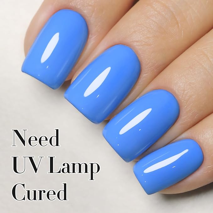 Double Rhythm 15ML Gel Nail Polish Pure Sheer Same Color Same Bottle Soak Off Gel Polish Art Manicure Salon DIY at Home for Women (Blue-A1336)