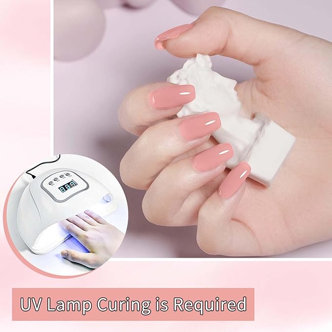 JR 9pcs 15ml Gel Polish Set Black Milky White Nude Pink Glitter Color Jelly Gel Polish Kit UV LED Soak Off Polish Nail Art Manicure Salon DIY Home