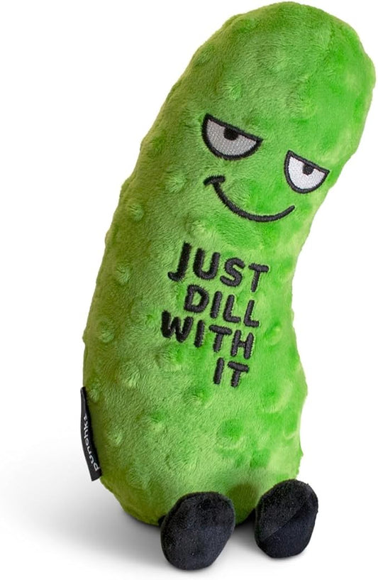 Punchkins Pickle Plushie - Just Dill with It Sassy Pickle Plush, Gift for Pickle Lovers, Food Plush Toy for Gifting