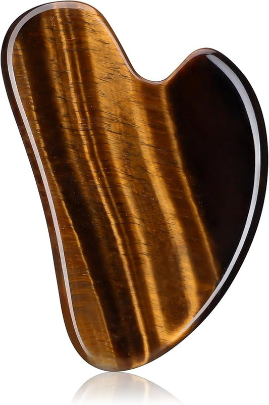 rosenice Gua Sha Facial Tools Gua Sha Jade Stone for Face Skincare Facial Body Tensions Reduce Puffiness Yellow