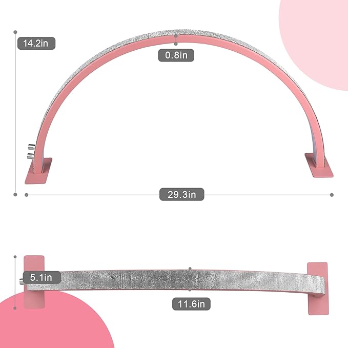 IMENE 29in Half Moon Lamp, 3000-6000k LED Manicure Light for Nail Desk, Perfect for Table Pink