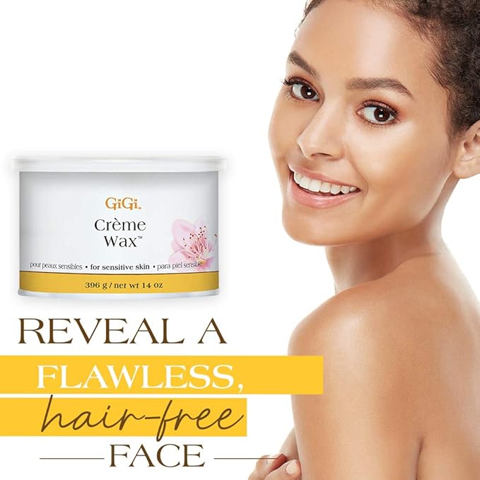 GiGi Crème Wax for Hair Removal, Soft Wax for Sensitive Skin, Face & Body, Gentle Formula, 14 oz, 1 Pack