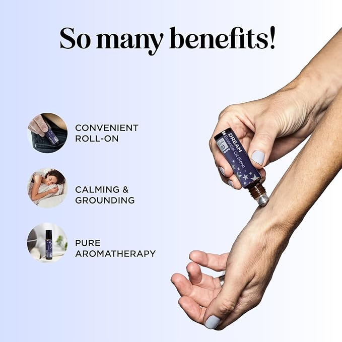 Sleep Essential Oil Roll On - Aromatherapy Essential Oil Roller for Restful Sleep and Relaxation with Pure Lavender & Roman Chamomile - Calming Pre-Diluted Blend for Nighttime Aromatherapy (3-Pack)