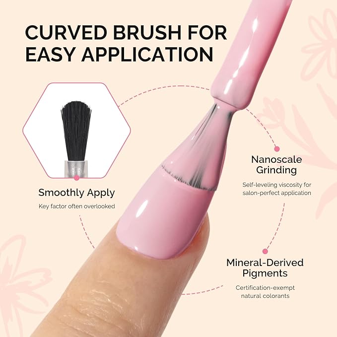 MelodySusie Fleurwee Plant Based Gel Nail Polish, Hema Free Strawberry Pink Nail Polish, Soak Off UV LED Gel Polish Gift for Women 21 Non Toxic Long Lasting Nail Art Manicure Salon DIY at Home B1602