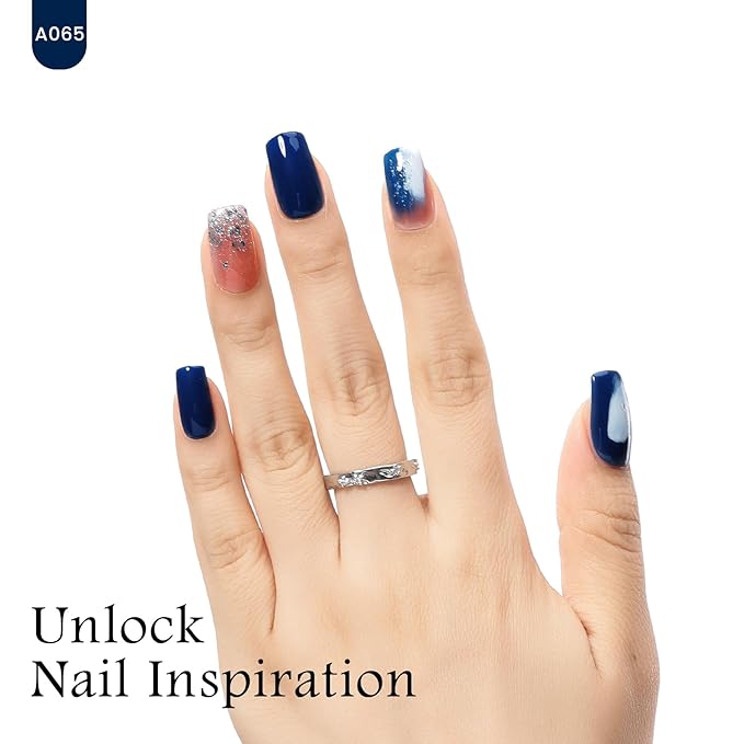 MAYCHAO 15ML Blue Gel Nail Polish 1Pc Navy Blue Gel Polish Soak Off UV LED Nail Polish Nail Art Starter Manicure Salon DIY at Home, 0.5 OZ