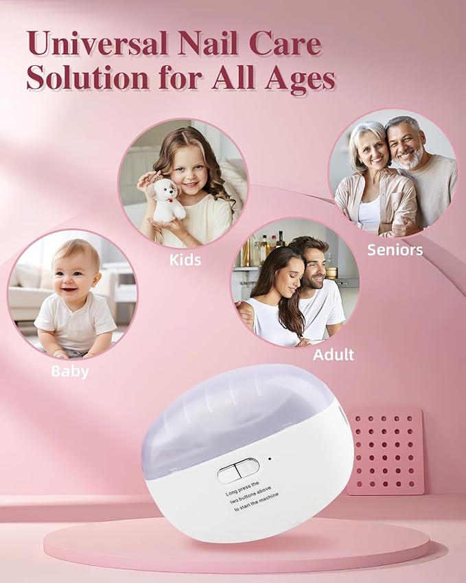 2025 Upgraded Electric Nail Clipper, Electric Nail File, 2 Speeds Automatic Nail Trimmer with LED Light & Clip Storage - USB Rechargeable for Baby, Kids, Adults, Seniors