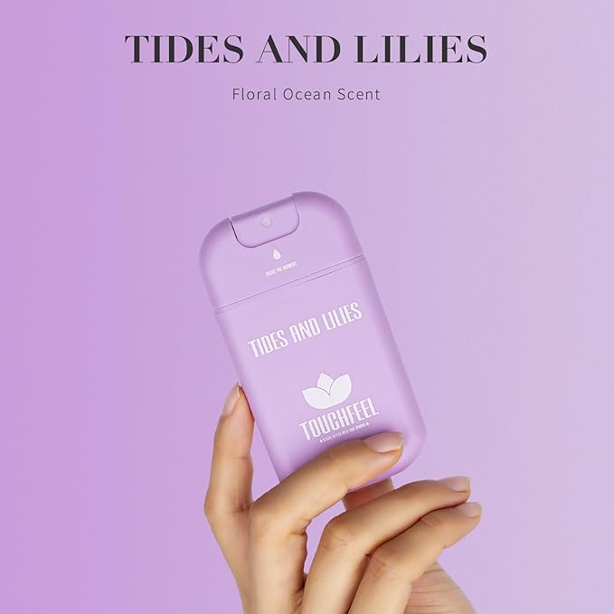 Power Mist Hand Sanitizer Spray, Scented Hydrating Hand Sanitizers Travel Size Refillable, Pocket Portable 1-Pack (Tides and Lilies) 0.93Fl Oz 460-Sprays Each