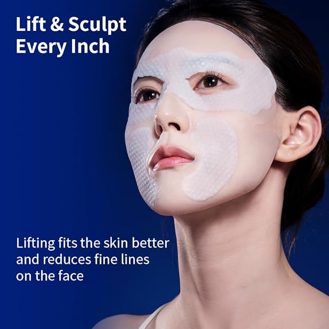 Full-Spectrum Hyaluronic Acid Face Mask – Deep Hydration & Anti-Wrinkle Lifting Sheet Mask, Plumping & Firming Treatment for Fine Lines, Elasticity Boosting Hydrating Facial Mask-5ea