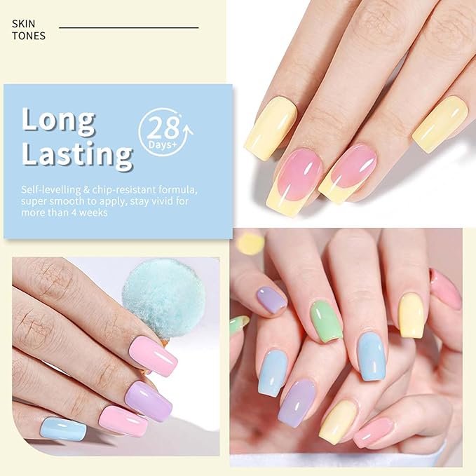 JR 9pcs 15ml Gel Nail Polish Set Macaron Color Light Red Pink Nude Gel Polish Kit UV LED Soak Off Polish Home DIY Gel Polish Set