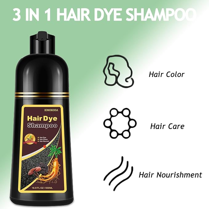 Natural Light Brown Hair Dye Shampoo, Hair Dye Shampoo 3 in 1, Brown Hair Dye for Men Women Colors in Minutes, Easy to Use, Instant Hair Dye for All Hair Types 16.9 Fl Oz (Light brown)