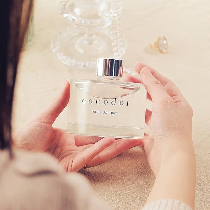 COCODOR Signature Reed Diffuser Set/Pure Cotton / 6.7oz /2 Pack/Home Fragrance Diffuser, Oil Scent Diffuser for Bathroom Shelf Decor