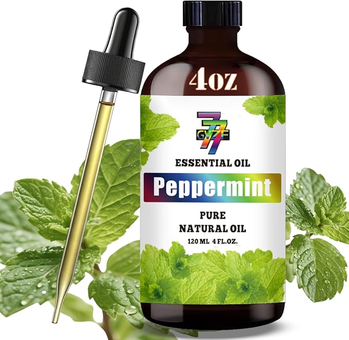 Peppermint Essential Oil (4 oz/120 ml) — Peppermint Oils for Aromatherapy, diffusers, humidifiers, Home fragrances, DIY Skincare, soap Making, DIY Candle, Relaxation, Yoga, and Meditation