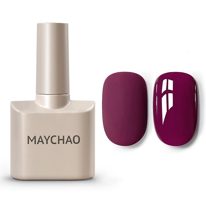 MAYCHAO 15ML Vino Red Gel Nail Polish 1Pc Claret-Red Nail Polish Soak Off UV LED Nail Gel Polish Nail Art Starter Manicure Salon DIY at Home, 0.5 OZ
