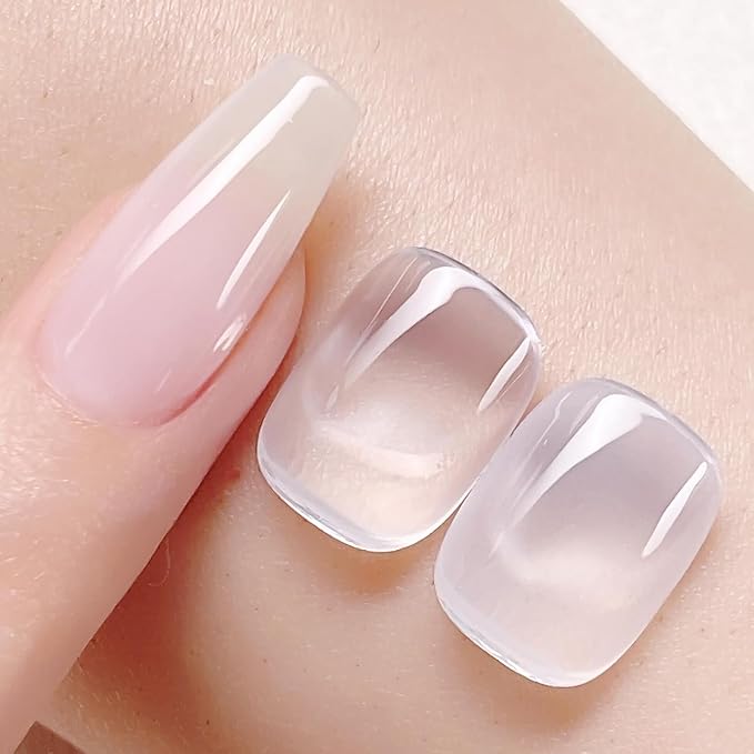 Born Pretty Milky White Jelly Gel Nail Polish Jelly White Sheer Natural Translucent Hema-Free Soak Off U v Gel Polish Nail Art DIY Salon and Home 15ML