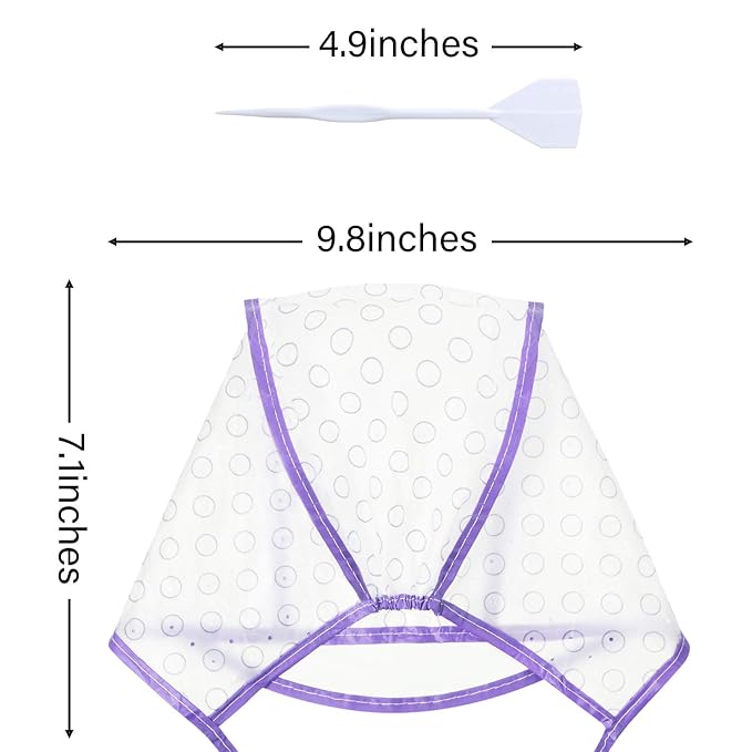 6 Pieces Highlighting Cap Hair Frosting Cap Highlight for Dye Color Bleach with Plastic Hooks Hair Coloring Salon Hairdressing Tool Kit Supplies(Purple)