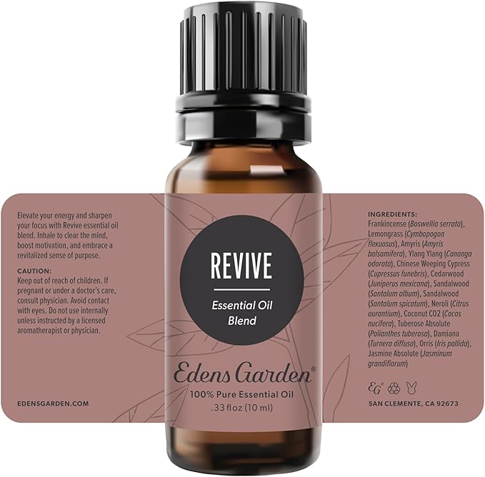 Edens Garden Revive Essential Oil Blend – 100% Pure & Undiluted Aromatherapy Oil for Diffusers, Self-Care & Home Use, 10 ml (.33 fl oz)