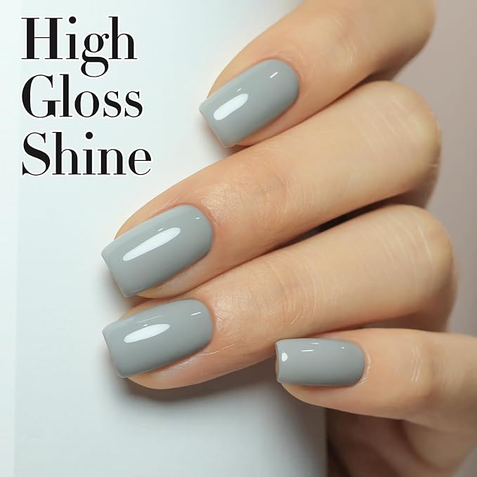 Double Rhythm 15ML Gel Polish Pure Sheer Same Color Same Bottle Soak Off Gel Polish Art Manicure Salon DIY at Home for Women (Milky Gray-A1464)
