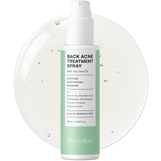 Back & Body Acne Spray Treatment: 2% Salicylic Acid & Tea Tree Oil Bacne Spray for Clear, Soothe & Moisturize - Effective for Men, Women, Teens with Back, Chest, Shoulder, Arm Acne