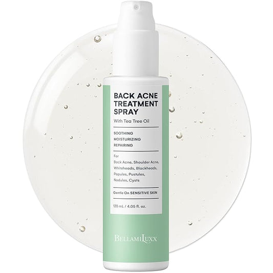 Back & Body Acne Spray Treatment: 2% Salicylic Acid & Tea Tree Oil Bacne Spray for Clear, Soothe & Moisturize - Effective for Men, Women, Teens with Back, Chest, Shoulder, Arm Acne