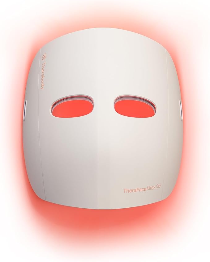 TheraFace Therabody Mask Glo - Cordless LED Skincare Face Mask with Red/Blue/Infrared Light & Relaxing Scalp Massage for Glowing, Healthier-Looking Skin - FDA Cleared