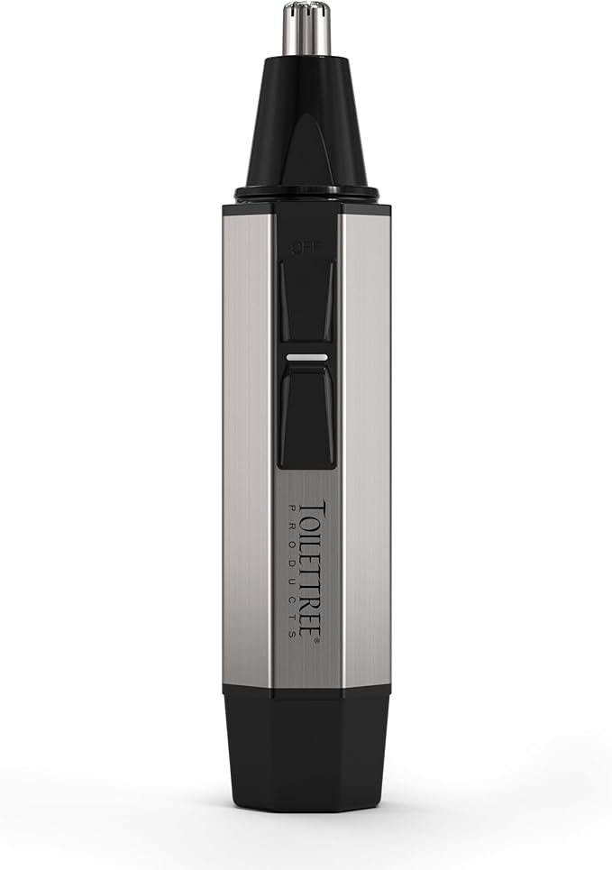 ToiletTree Products Nose Hair Trimmer with LED Light - Stainless Steel, Heavy-Duty Casing - Ear & Nose Hair Trimmer - Men's Grooming Trimmer for Beard, Eyebrows, and Ears