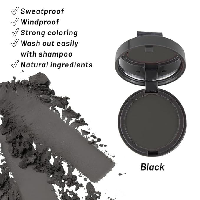 SOVONCARE Hairline Powder - Root Touch Up & Gray Hair Concealer for Men and Women, Instantly Covers Thinning Hair and Bald Spots, Natural-Looking Coverage Black 0.35 oz