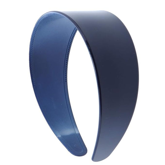 Motique Accessories Navy 2 Inch Hard Plastic Headband with Teeth Women and Girls wide Hair band