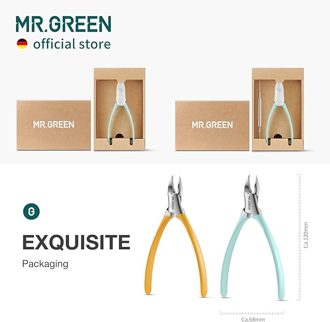 MR.GREEN Toenail Clippers Stainless Steel Ingrown Nail Cutter Thick and Hard Nails Pedicure Manicure Tools (Orange+Nail Remover)