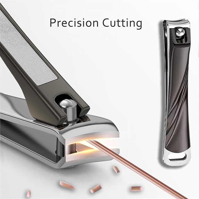 Toenail Clippers for Thick Toenails for Seniors Angled Head Large Toe Nail Clippers Set for Men Heavy Duty Ingrown Toenail Clippers with Long Handle Slanted Nail Cutter Wide Jaw