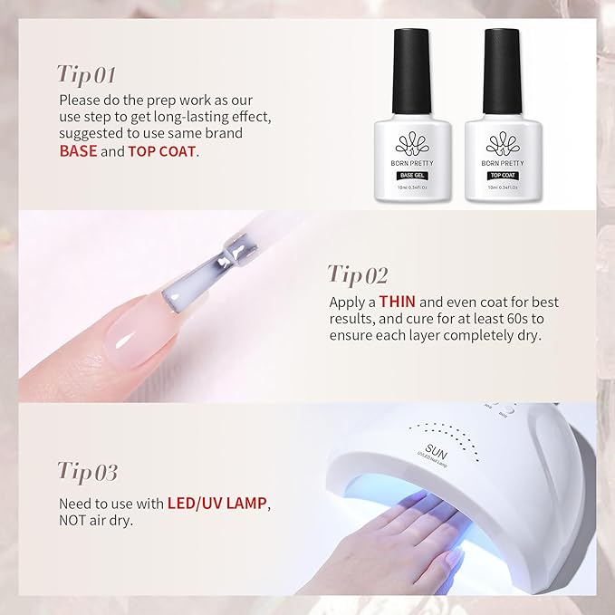 Born Pretty Milky White Gel Nail Polish Jelly White Sheer Translucent Neutral Gel Polish Hema-Free Soak Off Nail Art Gel 15ml, 0.54 Fl Oz