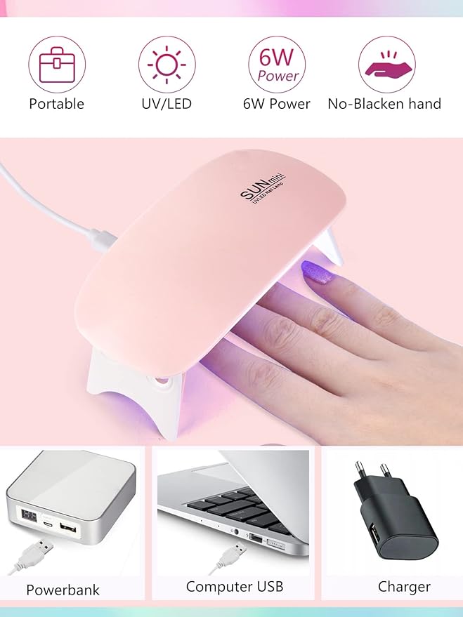 42 Colors Acrylic Nails Kits with Drill and UV Light- Acrylic Nail Powder Glitter and Monomer Liquid Kit with Nail Storage Bag, 5PCS Practice Finger