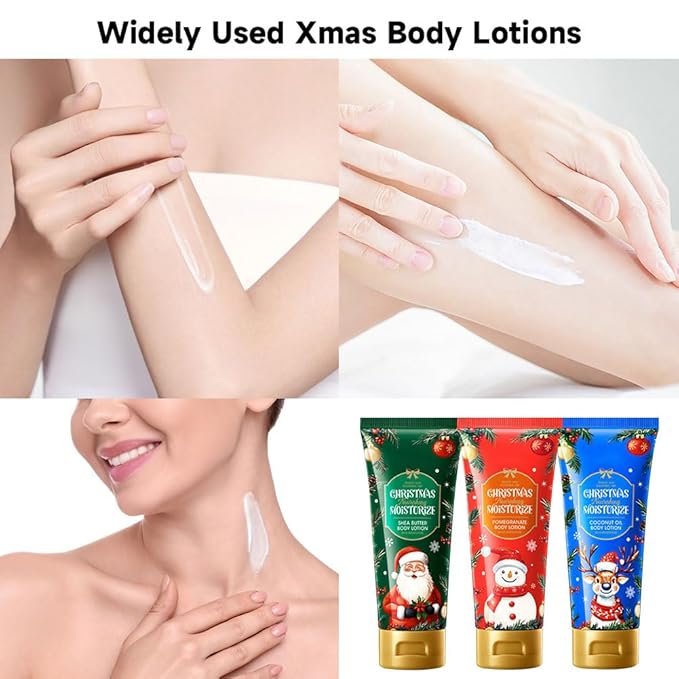 3 Pcs Winter Fruit Scents Body Lotion for Dry Skin,Pomegranate Coconut Oil and Shea Butter Fragrance Body Care Cream for Moisturizing,Soothing,Nourishing and All Skin Types,3.53 Fl Oz/Pcs