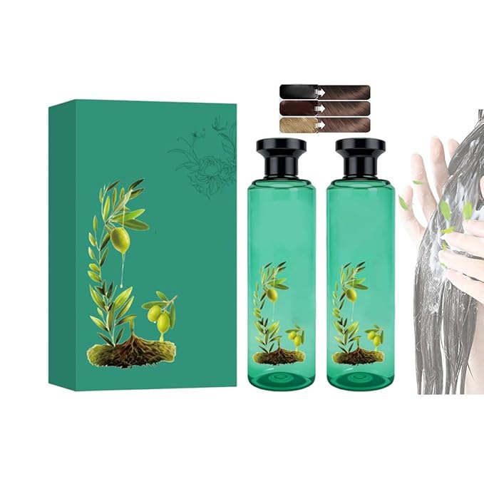 Long-Lasting Botanical Essential Oil Hair Dye,Mild Formula Long Lasting Hair Dye Set,Plant-Based Hair Color for Gray Coverage (Brown)