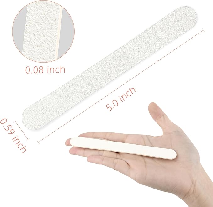 Professional Nail Files Double Sided Emery Board 80/100 Grit for Poly Gel Acrylic Nail Extension Manicure Pedicure Tool White 100Pcs