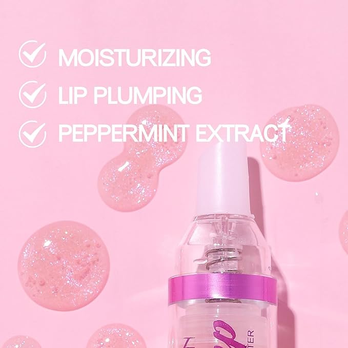 Erinde Lip Plumper Gloss, Natural Spicy Lip Plumping Booster Lip Plumping Oil, Ultra-Hydrating & Nourishing Plump Lip Plumper, Glossy Finish Fuller Lip Gloss for Women Girls, 06#