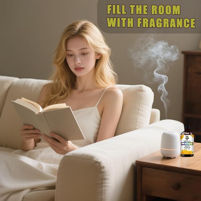 Mango Essential Oil (4 oz/120 ml) — Mango Oils for Aromatherapy, diffusers, humidifiers, Home fragrances, DIY Skincare, soap Making, DIY Candle, Relaxation, Yoga, and Meditation