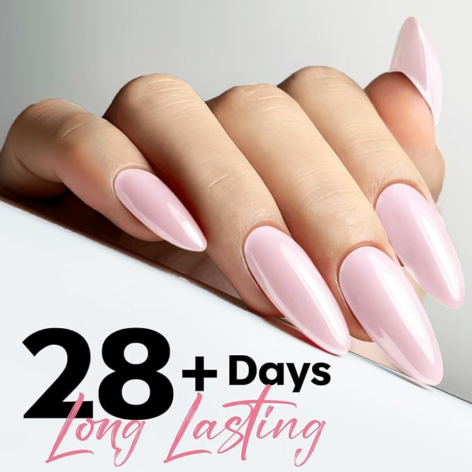 modelones Gel Nail Polish Baby Pink Polish Light Soft Pastel Soap Nail Polish Soak Off Nail Art Gel Manicure Salon DIY Home Gift for Women 15 ML