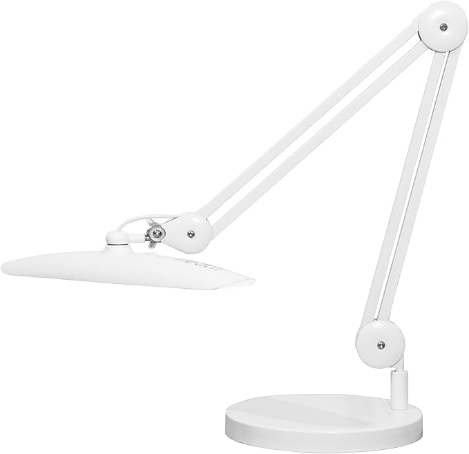 Neatfi XL 2,200 Lumens LED Task Lamp, 24W, 117 Pcs SMD LED, 4 Level Brightness, Dimmable, Desk Light for Home, Office, Workbench (Non-CCT with Base, White)