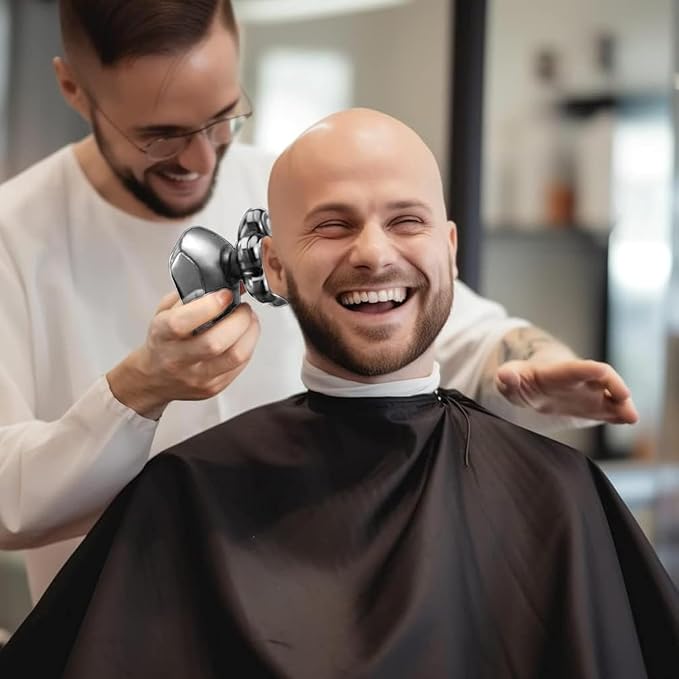 SHPAVVER Head Shavers for Bald Men: 5-in-1 Electric Razor - IPX7 Waterproof Shaving Grooming Kit for Balder - Turbo Speed & Precision Blades (White Silver)