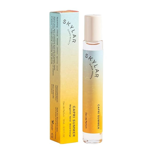 Skylar Capri Summer Eau de Parfum - Hypoallergenic & Clean Perfume for Women & Men, Vegan & Safe for Sensitive Skin - Fruity Citrus Perfume, Bergamot, Neroli & Blood Orange - 10mL /0.33 Fl oz