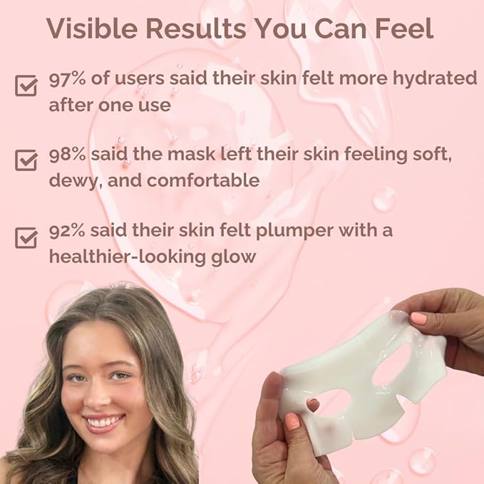 Bio Collagen Overnight Facial Mask with Peptides, Hyaluronic Acid & Antioxidants, Brightening Hydrating Facemask for Women, Hydrogel Korean Face Masks Skincare, Facial Sheet Skincare - 4 Pack